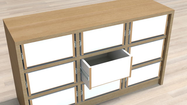 抽斗の口板の付いていない状態の家具