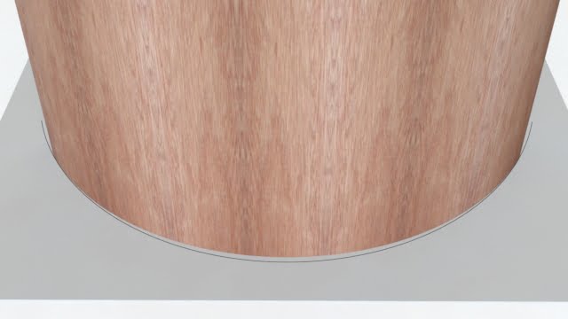 成型合板のアールが現寸に合っていない
